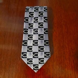Sunday School Black and Gray Checkered Tie